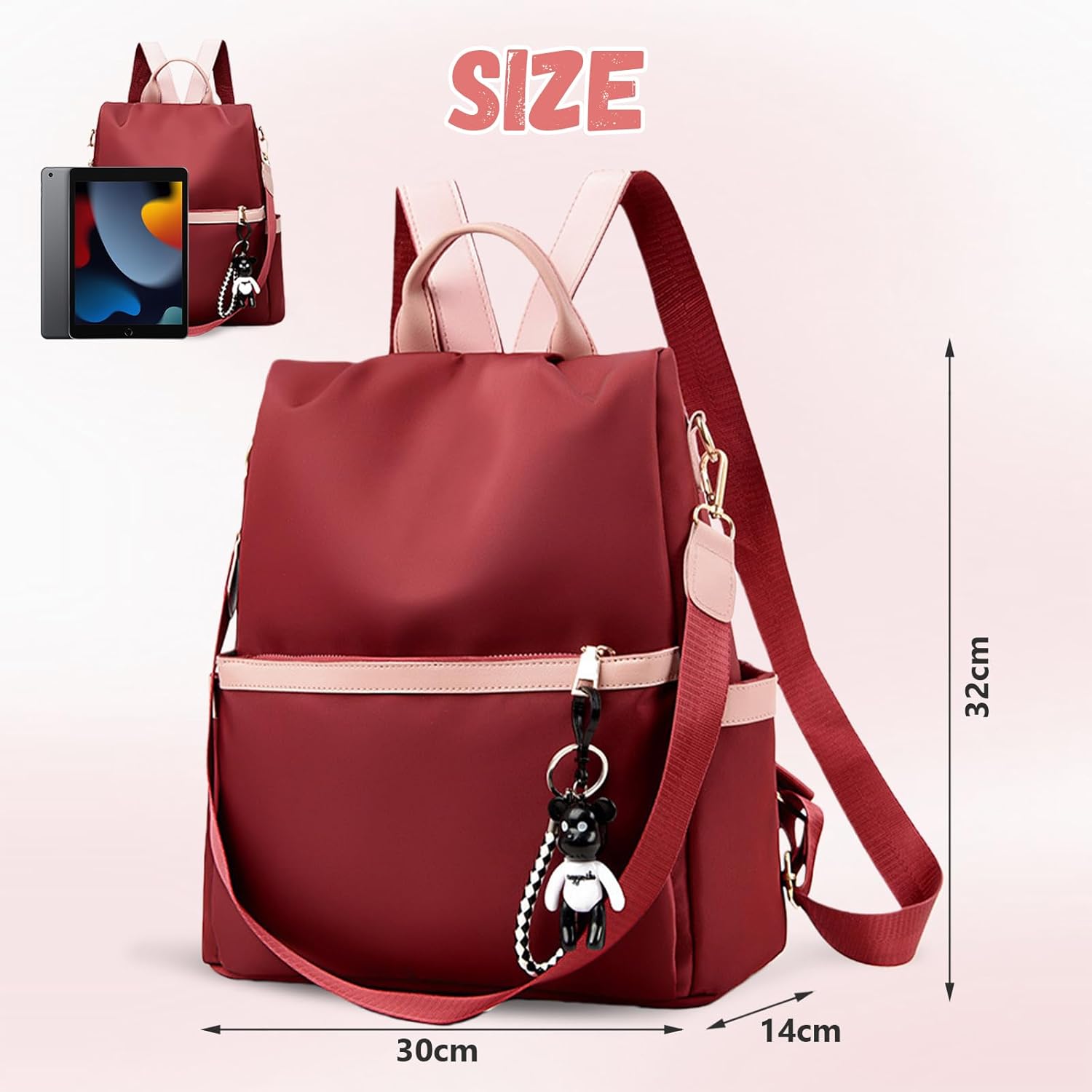 Aucuu Women's Backpack, Anti Theft Rucksack, Travel Shoulder Bag, Large Casual Daypacks, School Bag for Girls, Ladies Fashion Handbag, Rucksack Bags, Lightweight Backpack for Travel College Work