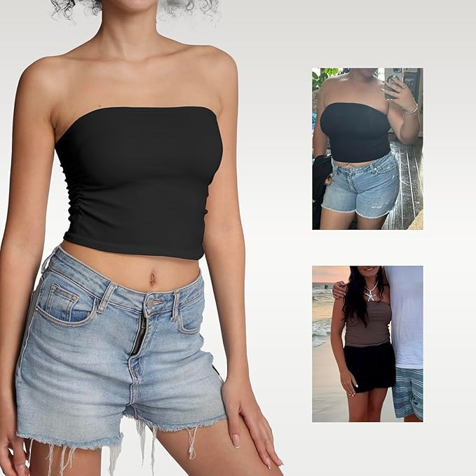 Tube Top, Versatile Crop Summer Basic Top