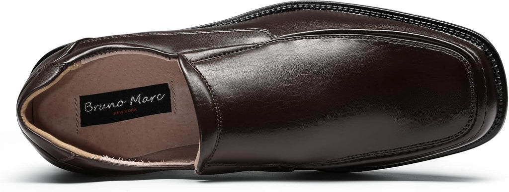 Bruno Marc Men's Leather Lined Square Toe Dress Loafers Shoes