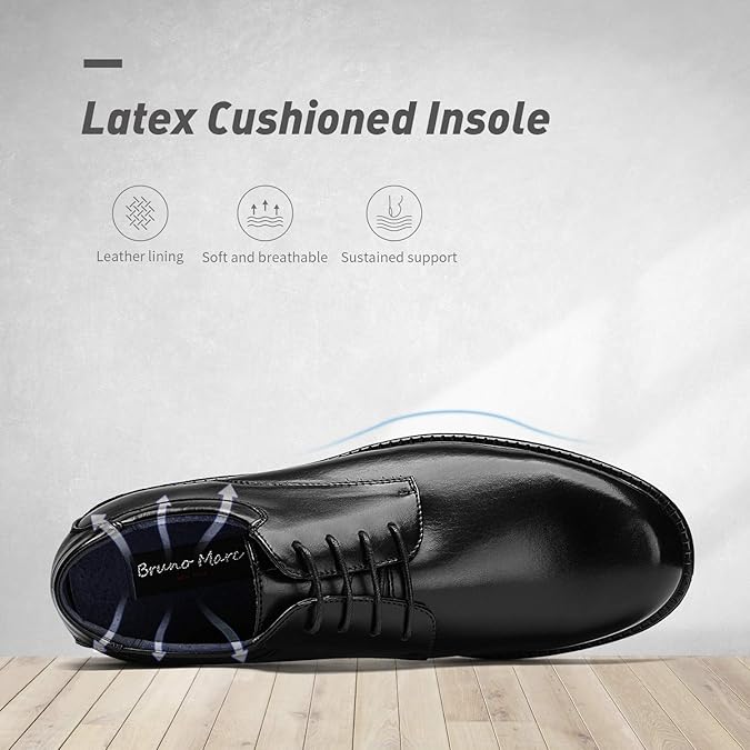Bruno Marc Men's Lace Up Formal Dress Shoes Leather Shoes, Brogues Derby in Business, Size 8