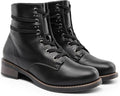 DREAM PAIRS Women's Snow Shoes Fur Lined Ankle Bootie Lace up Low Chunky Block Heels Side Zipper Winter Boots SIZE 6