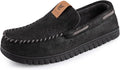 VeraCosy Men's Classic Moccasin Slippers Faux Suede Memory Foam Closed Back Indo