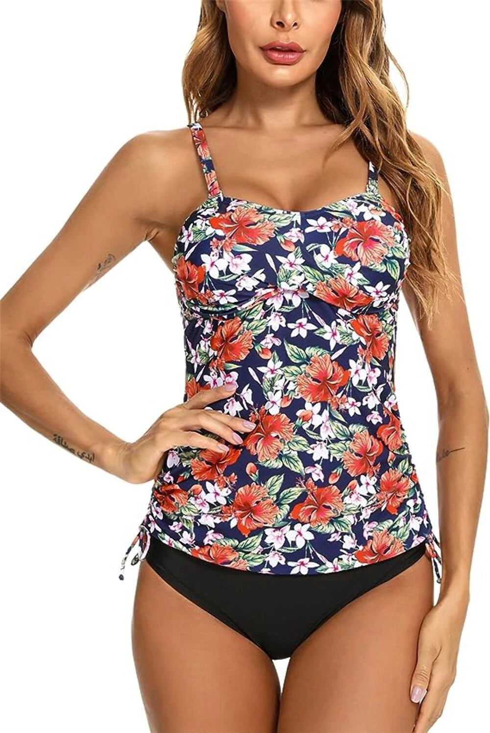 Tankini Sets Women's Modest Padded Swimsuit Top Brief Summer Swimwear