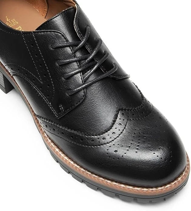 DREAM PAIRS Women's Classic Oxfords Heels T-Strap Dress Shoes