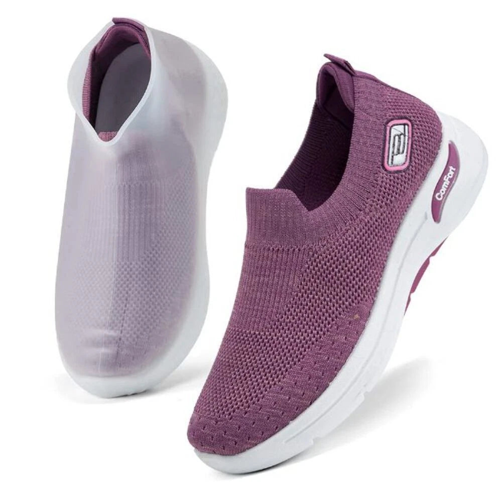 Womens Slip on Walking Shoes Mesh Breathable Lightweight Orthopedic Casual Shoes