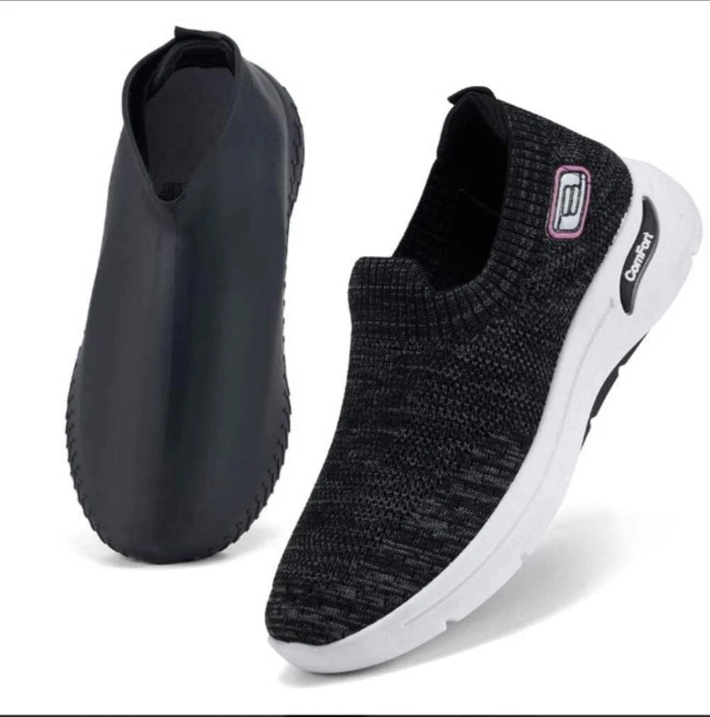 Womens Slip on Walking Shoes Mesh Breathable Lightweight Orthopedic Casual Shoes