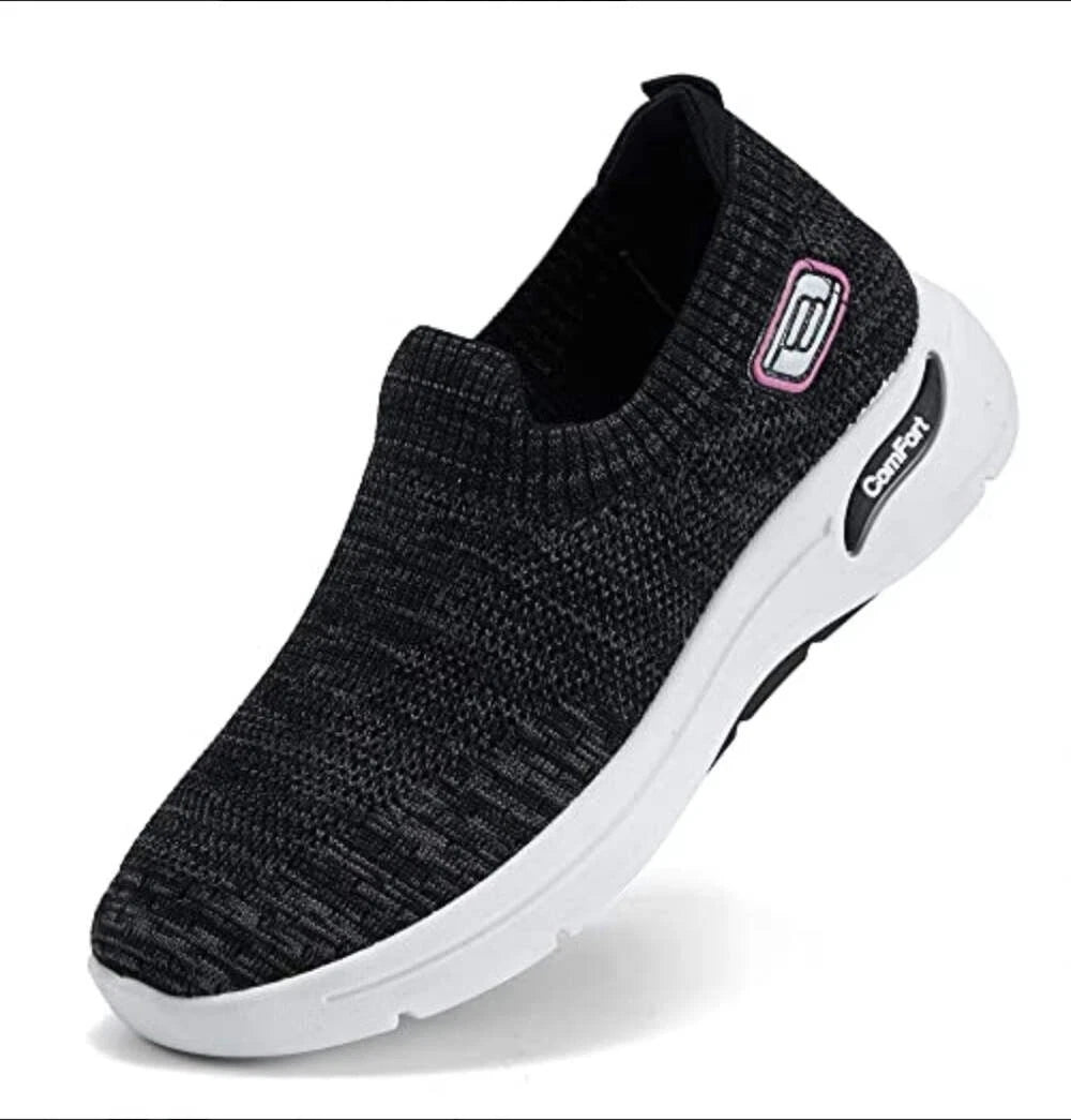Womens Slip on Walking Shoes Mesh Breathable Lightweight Orthopedic Casual Shoes
