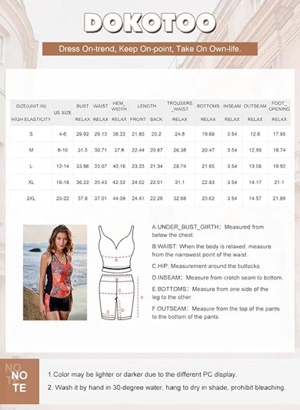 Dokotoo Women's Tankini Sets Two Piece Tops with Shorts Swimsuits for Women